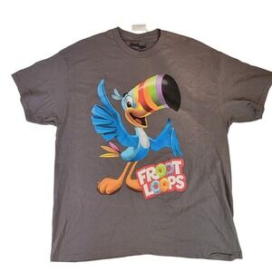 Kelloggs Froot Loops Toucan‎ Sam Graphic T-Shirt Mens Cartoon Cereal Tee M Brown